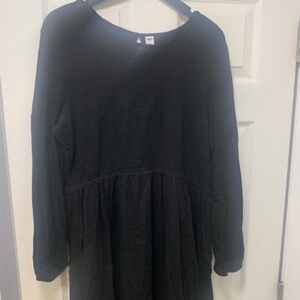 Old Navy Smocked Long Sleeve Mini Dress - XL Black